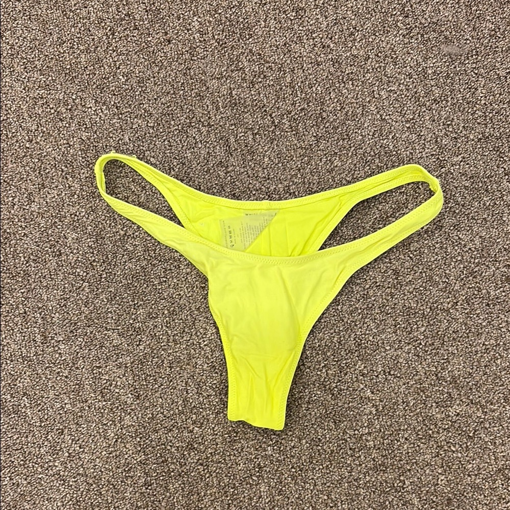 White Fox Neon Yellow Bikini Bottom